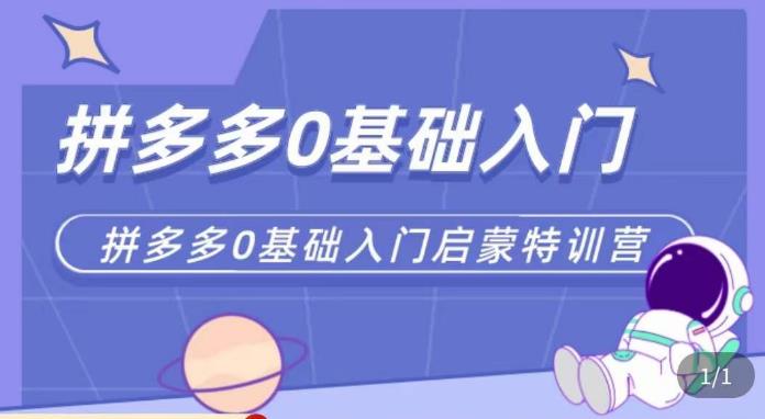 六一电商·拼多多运营0-1实操特训营，拼多多从基础到进阶的可实操玩法天亦网独家提供-天亦资源网