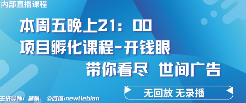 4.26日内部回放课程《项目孵化-开钱眼》赚钱的底层逻辑天亦网独家提供-天亦资源网