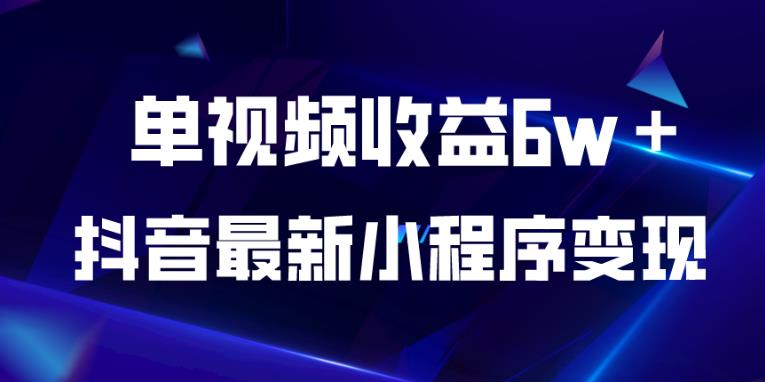 抖音最新小程序变现项目，单视频收益6w＋，小白可做【揭秘】天亦网独家提供-天亦资源网