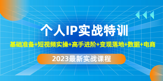 （4735期）2023个人IP实战特训：基础准备+短视频实操+高手进阶+变现落地+数据+电商天亦网独家提供-天亦资源网