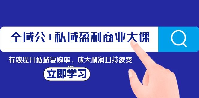 （8045期）全域公+私域盈利商业大课，有效提升私域复购率，放大利润且持续变现天亦网独家提供-天亦资源网