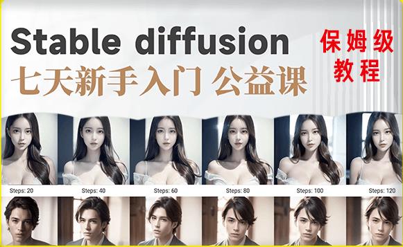 【AI训练营】全网第一个系统的stable diffusion基础课，新手入门必看天亦网独家提供-天亦资源网