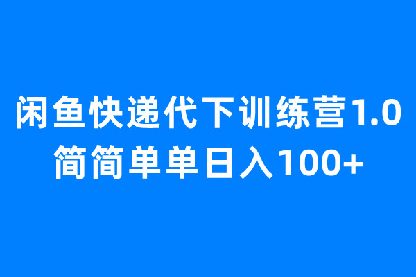 （6653期）闲鱼快递代下训练营1.0，简简单单日入100+天亦网独家提供-天亦资源网