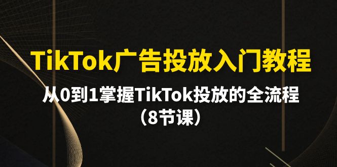 （10085期）TikTok广告投放入门教程，从0到1掌握TikTok投放的全流程（8节课）天亦网独家提供-天亦资源网