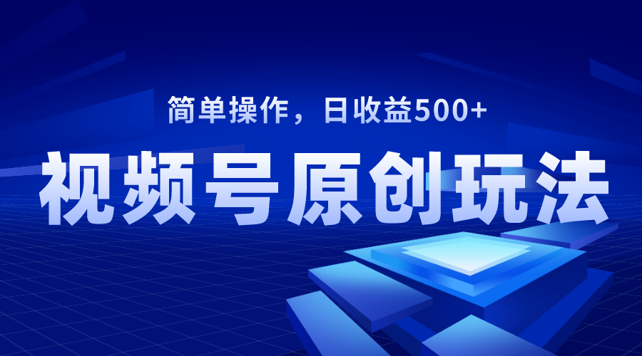 （8400期）视频号原创视频玩法，日收益500+天亦网独家提供-天亦资源网