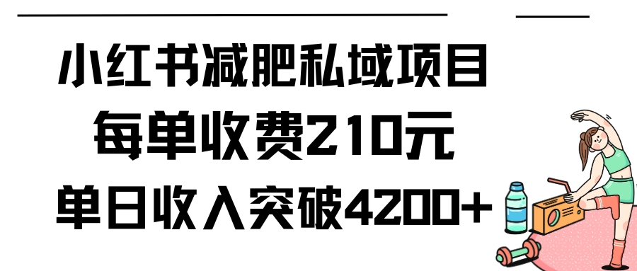 （9466期）小红书减肥私域项目每单收费210元单日成交20单，最高日入4200+天亦网独家提供-天亦资源网