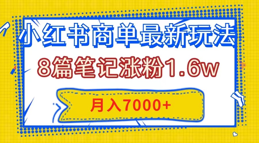 （7954期）小红书商单最新玩法，8篇笔记涨粉1.6w，几分钟一个笔记，月入7000+天亦网独家提供-天亦资源网