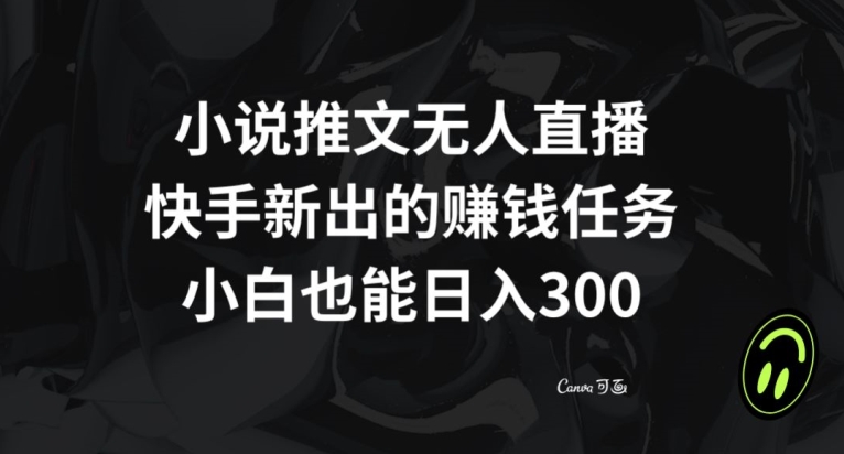 小说推文无人直播，快手新出的赚钱任务，小白也能日入300+【揭秘】天亦网独家提供-天亦资源网