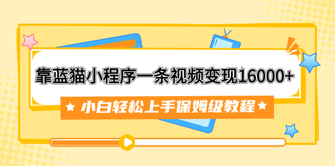 （7595期）靠蓝猫小程序一条视频变现16000+小白轻松上手保姆级教程（附166G资料素材）天亦网独家提供-天亦资源网