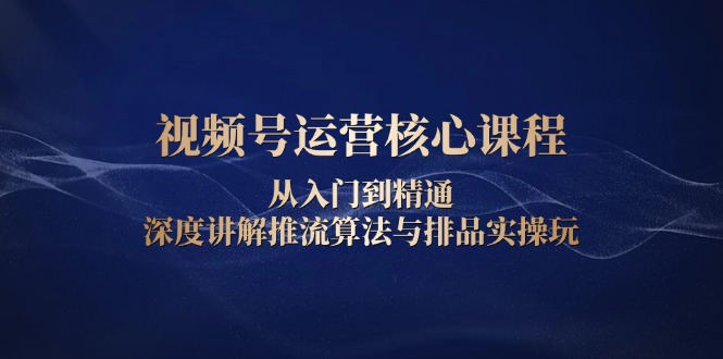 （13863期）视频号运营核心课程，从入门到精通，深度讲解推流算法与排品实操玩天亦网独家提供-天亦资源网