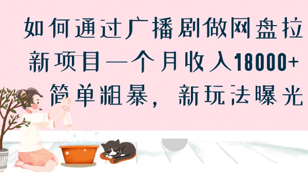 如何通过广播剧做网盘拉新项目一个月收入18000+，简单粗暴，新玩法曝光天亦网独家提供-天亦资源网