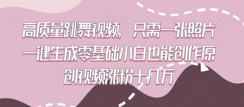 高质量跳舞视频，只需一张照片一键生成零基础小白也能创作原创视频涨粉十几万天亦网独家提供-天亦资源网