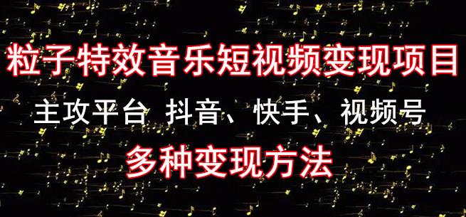 黄岛主《粒子特效音乐短视频变现项目》主攻平台抖音、快手、视频号多种变现方法天亦网独家提供-天亦资源网