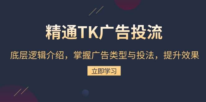 精通TK广告投流：底层逻辑介绍，掌握广告类型与投法，提升效果天亦网独家提供-天亦资源网