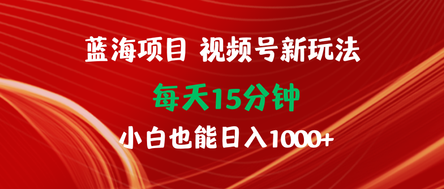 （9813期）蓝海项目视频号新玩法 每天15分钟 小白也能日入1000+天亦网独家提供-天亦资源网