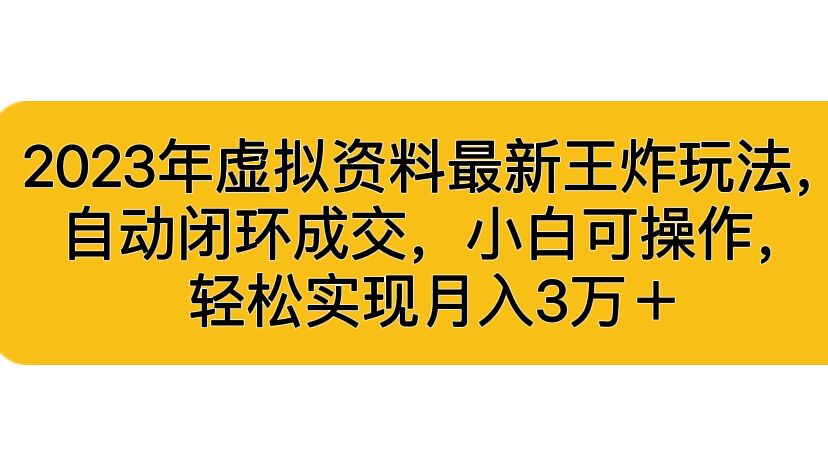 （6773期）2023年虚拟资料最新王炸玩法，自动闭环成交，小白可操作，轻松实现月入3…天亦网独家提供-天亦资源网