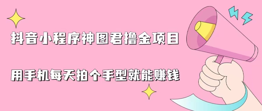 （6733期）抖音小程序神图君撸金项目，用手机每天拍个手型挂载一下小程序就能赚钱天亦网独家提供-天亦资源网