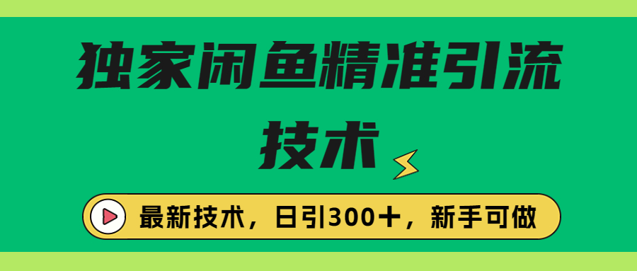 （6635期）独家闲鱼引流技术，日引300＋实战玩法天亦网独家提供-天亦资源网