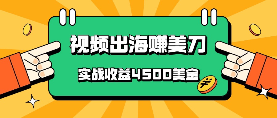 国内爆款视频出海赚美刀，实战收益4500美金，批量无脑搬运，无需经验直接上手天亦网独家提供-天亦资源网