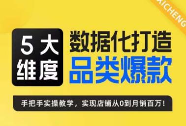 5大维度，数据化打造电商品类爆款特训营，一套高效运营爆款方法论天亦网独家提供-天亦资源网