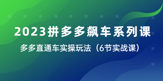 （6030期）2023拼多多飙车系列课，多多直通车实操玩法（6节实战课）天亦网独家提供-天亦资源网