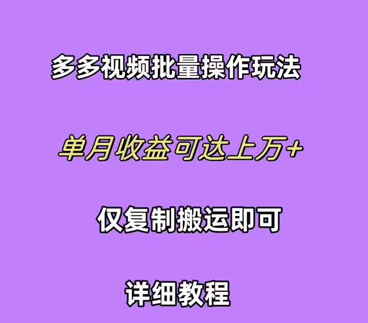 （10029期）拼多多视频带货快速过爆款选品教程 每天轻轻松松赚取三位数佣金 小白必天亦网独家提供-天亦资源网