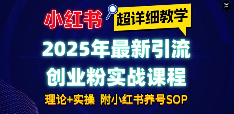 2025年最新小红书引流创业粉实战课程【超详细教学】小白轻松上手，月入1W+，附小红书养号SOP天亦网独家提供-天亦资源网