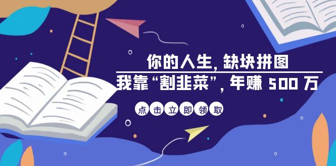 （6866期）某高赞电子书《你的 人生，缺块 拼图——我靠“割韭菜”，年赚 500 万》天亦网独家提供-天亦资源网