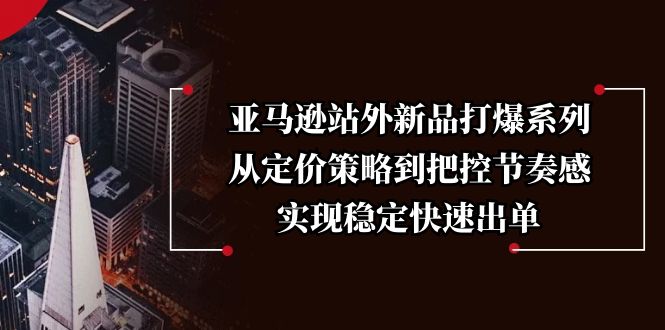 （13970期）亚马逊站外新品打爆系列，从定价策略到把控节奏感，实现稳定快速出单天亦网独家提供-天亦资源网