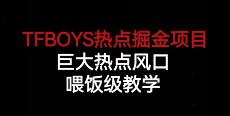 TFBOYS热点掘金项目，巨大热点风口，喂饭级教学天亦网独家提供-天亦资源网