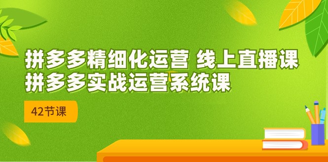 2023年8月新课-拼多多精细化运营 线上直播课：拼多多实战运营系统课-42节天亦网独家提供-天亦资源网