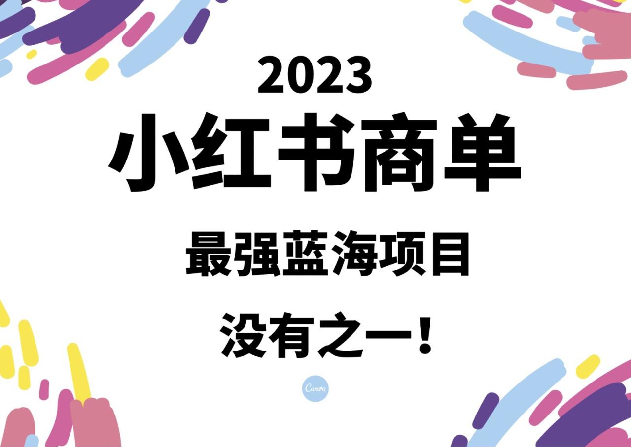 小红书商单，2023最强蓝海项目，没有之一！天亦网独家提供-天亦资源网