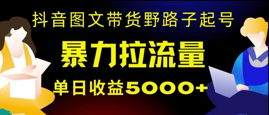 抖音图文带货暴力起号，单日收益5000+，野路子玩法，简单易上手，一部手机即可【揭秘】天亦网独家提供-天亦资源网