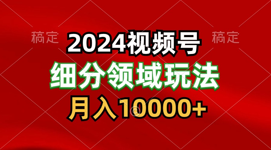 2024视频号分成计划细分领域玩法，每天5分钟，月入1W+天亦网独家提供-天亦资源网