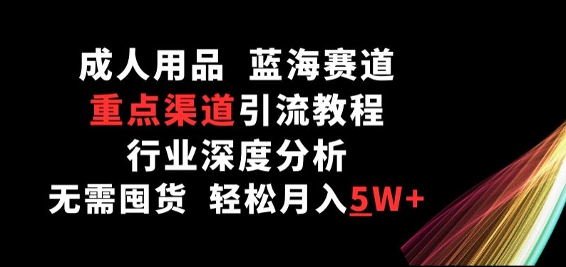 成人用品，蓝海赛道，重点渠道引流教程，行业深度分析，无需囤货，轻松月入5W+天亦网独家提供-天亦资源网