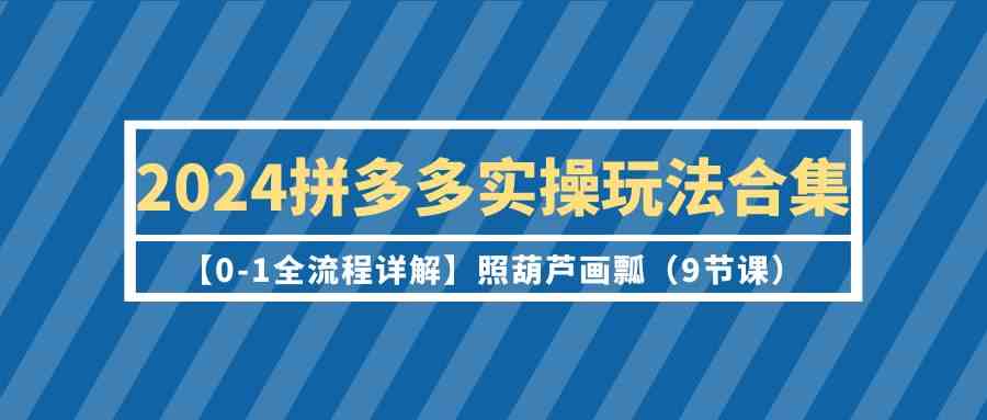 2024拼多多实操玩法合集【0-1全流程详解】照葫芦画瓢（9节课）天亦网独家提供-天亦资源网