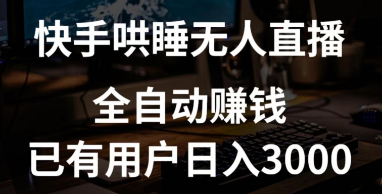 快手哄睡无人直播+独家挂载技术，已有用户日入3000+【赚钱流程+直播素材】天亦网独家提供-天亦资源网