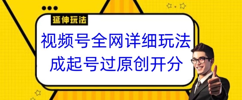 视频号全网最详细玩法，起号过原创开分成，单号日入300+天亦网独家提供-天亦资源网