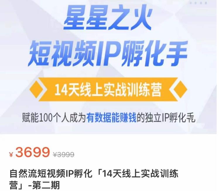 瑶瑶·自然流短视频IP孵化第二期，14天线上实战训练营，赋能100个人成为有数据能赚钱的独立IP孵化手天亦网独家提供-天亦资源网