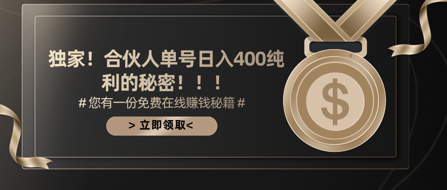 （10028期）合伙人广告撸金最新玩法，每天单号400纯利天亦网独家提供-天亦资源网