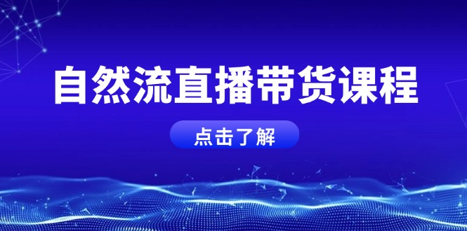 （13809期）自然流直播带货课程，结合微付费起号，打造运营主播，提升个人能力天亦网独家提供-天亦资源网