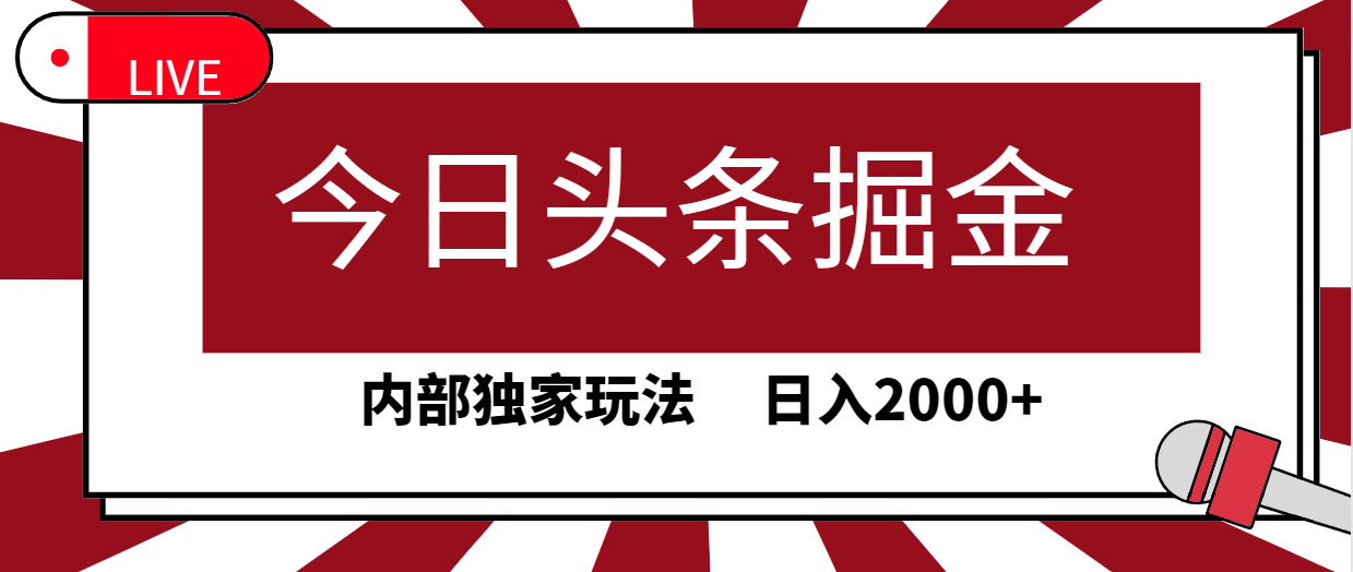 （9832期）今日头条掘金，30秒一篇文章，内部独家玩法，日入2000+天亦网独家提供-天亦资源网