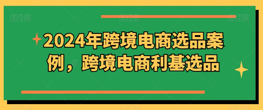 2024年跨境电商选品案例，跨境电商利基选品天亦网独家提供-天亦资源网