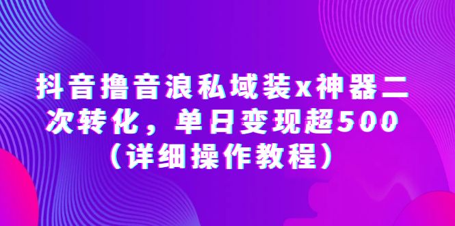 （6186期）抖音撸音浪私域装x神器二次转化，单日变现超500（详细操作教程）天亦网独家提供-天亦资源网