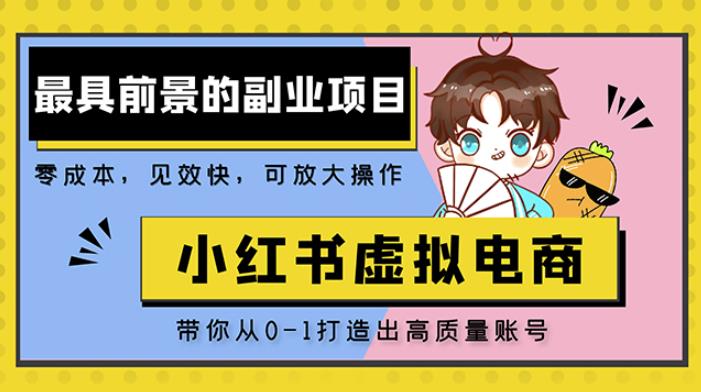 小红书蓝海大市场虚拟电商项目，手把手带你打造出日赚2000+高质量红薯账号天亦网独家提供-天亦资源网